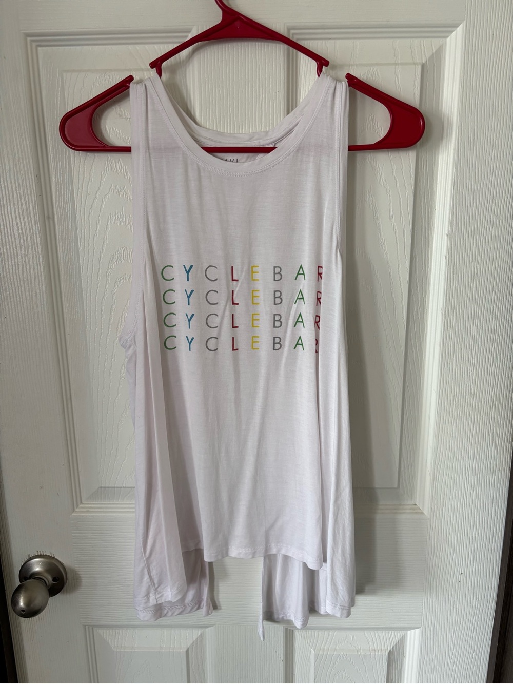 Cyclebar White Tank Top with Subtle Logo
